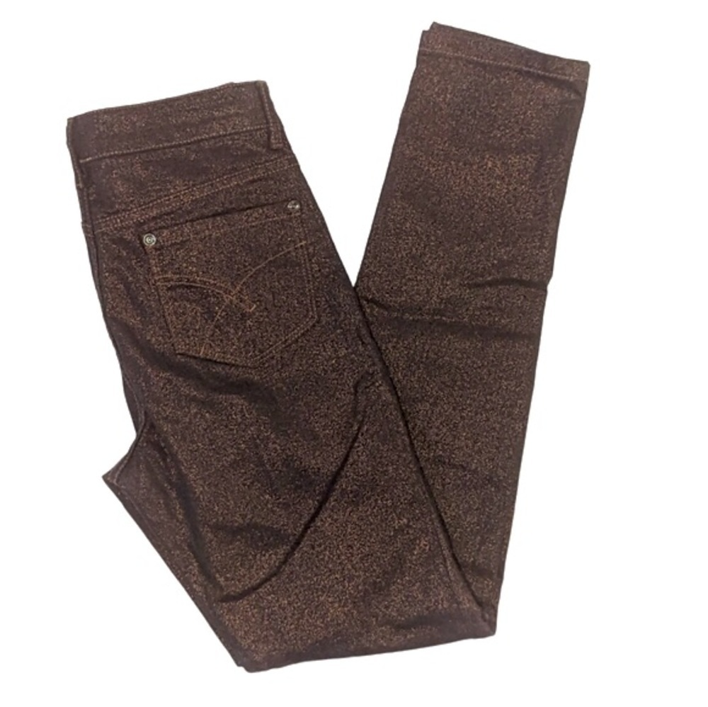 Tristan Glittery Bronze Black Straight Leg Pants Size 2
